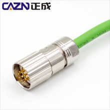 M23 male cable connector 6-17pole screw locking angled IP67